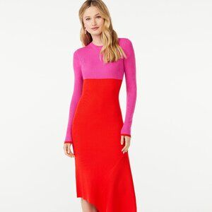 NWT SCOOP NYC Women's Asymmetrical COLORBLOCK Dress Size Medium